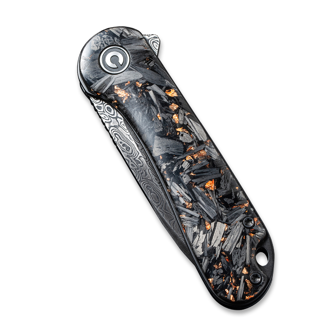 CIVIVI Elementum Damascus Carbon Fiber And Copper Shred 5