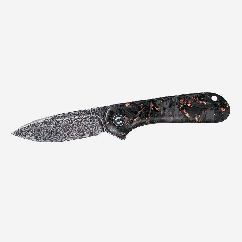 CIVIVI Elementum Damascus Carbon Fiber And Copper Shred