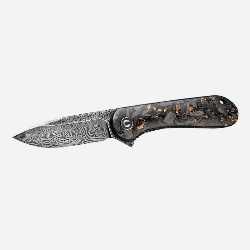 CIVIVI Elementum Damascus Carbon Fiber And Golden Shred