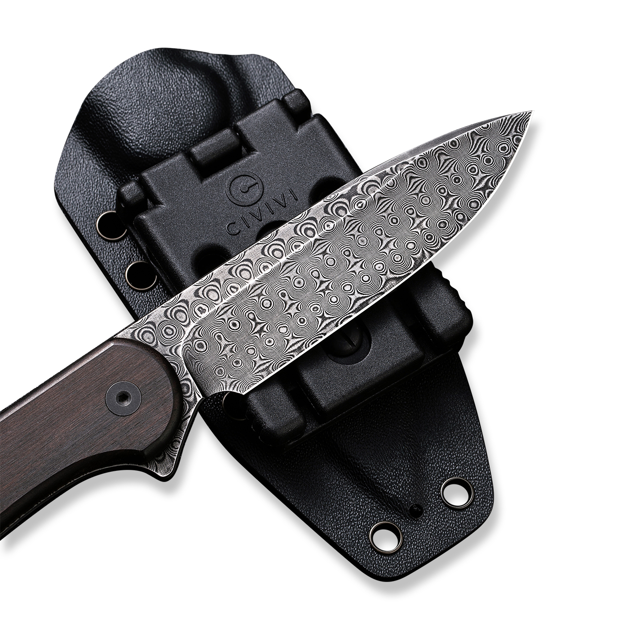 CIVIVI Fixed Blade Elementum Damascus Black Ebony 8