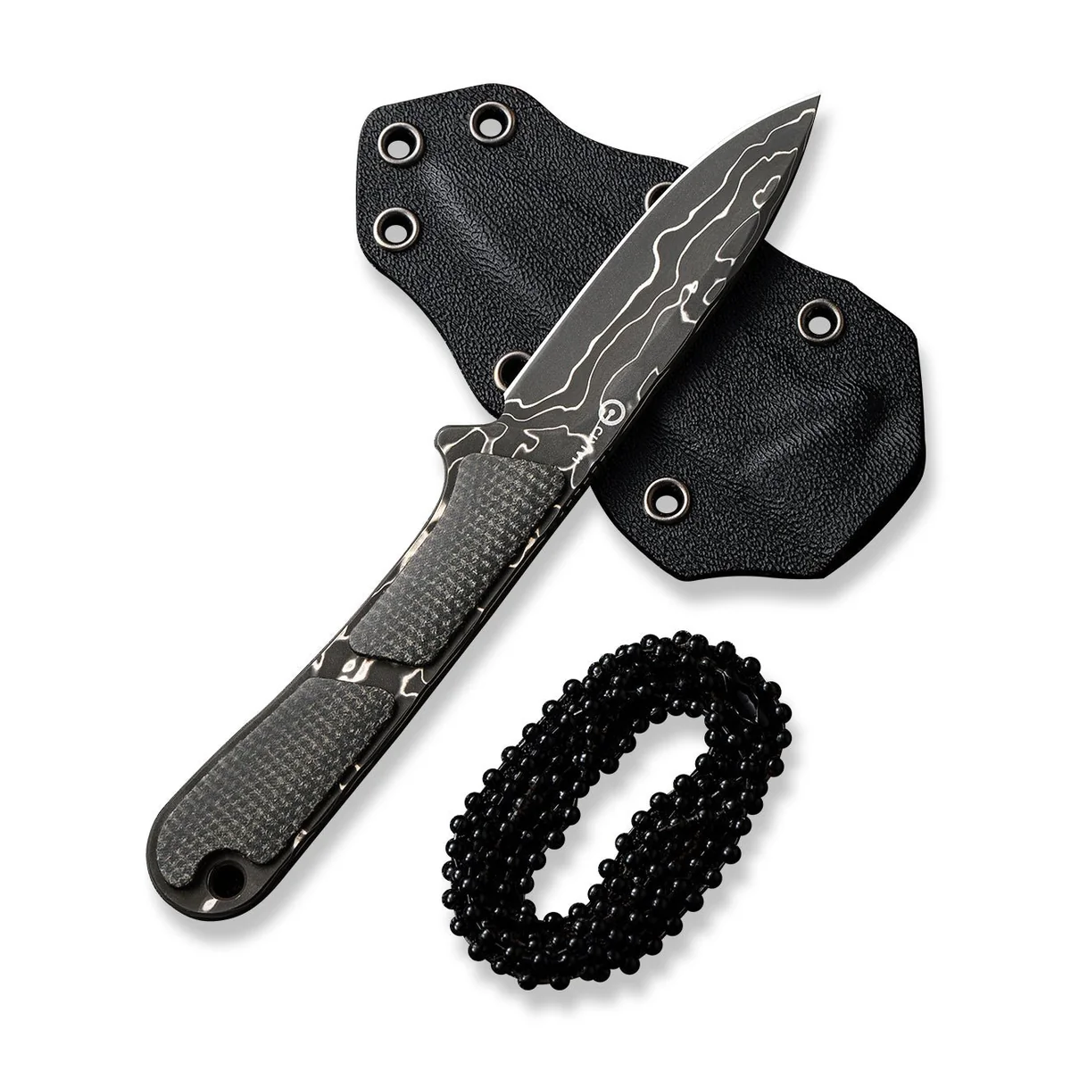 CIVIVI Mini Elementum Fixed Blade Damascus Dark Green Micarta 7