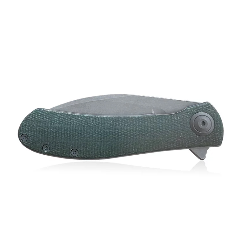 Trollsky Knives Mandu XL Dark Bead Blast D2 Green Micarta 3