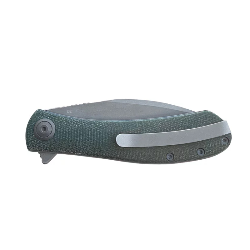 Trollsky Knives Mandu XL Dark Bead Blast D2 Green Micarta 4