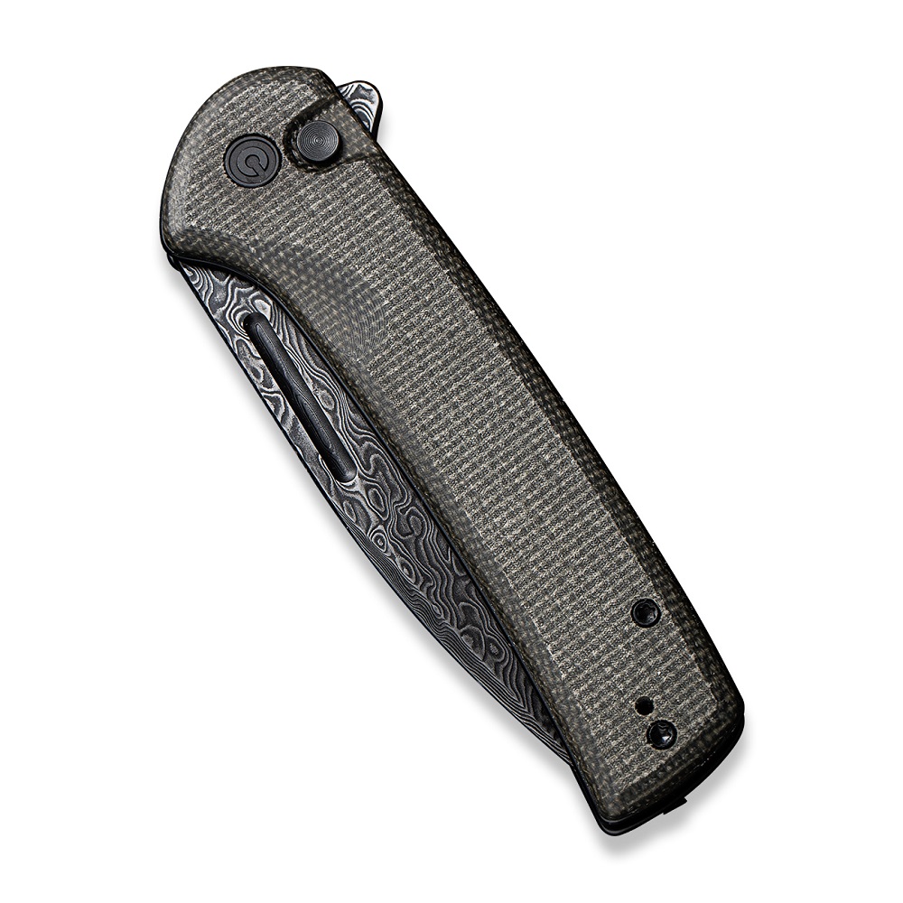 CIVIVI Conspirator Dark Green Micarta Damascus 6