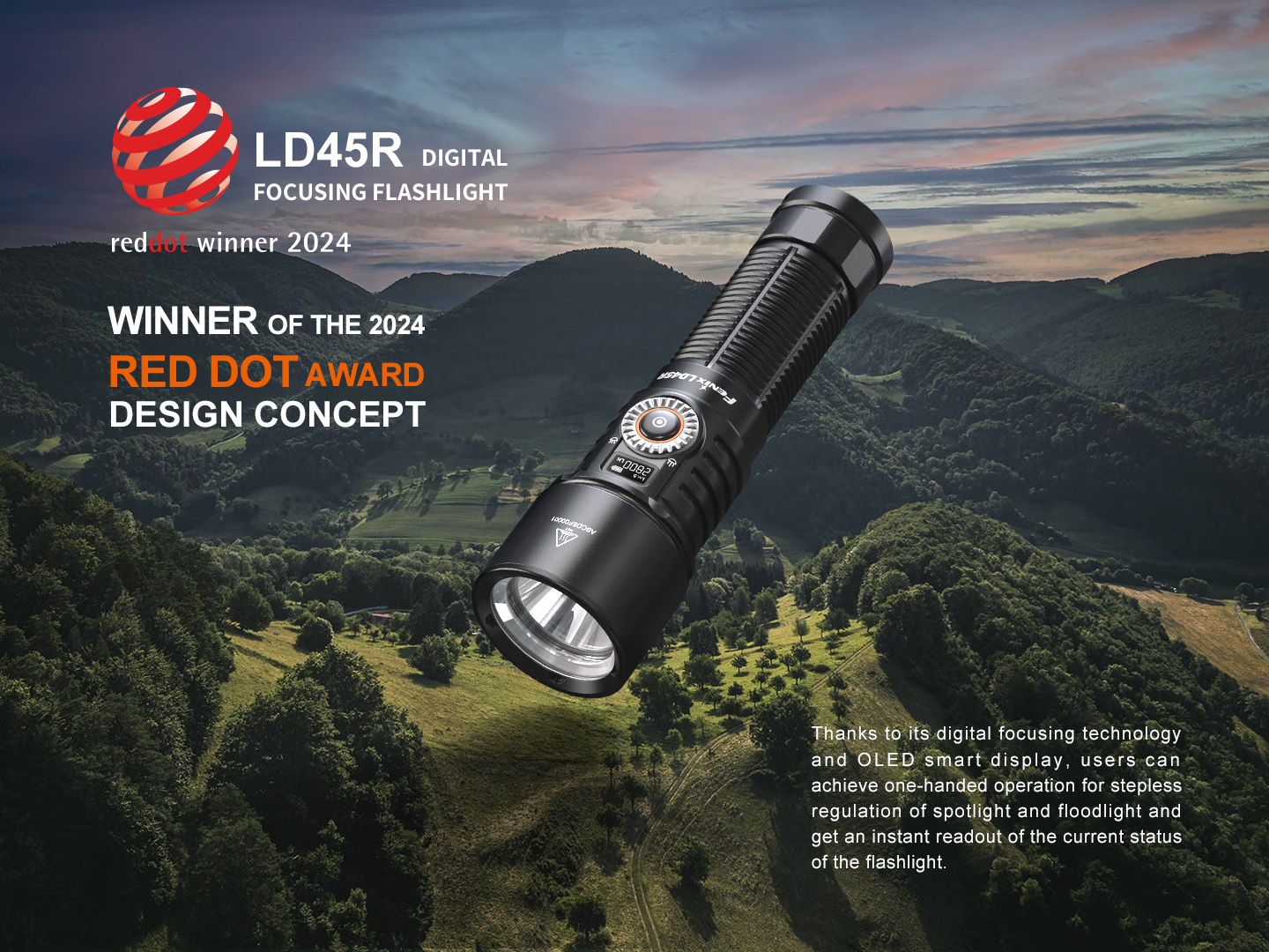 Fenix LD45R Digital Focus Rechargeable LED Flashlight 7