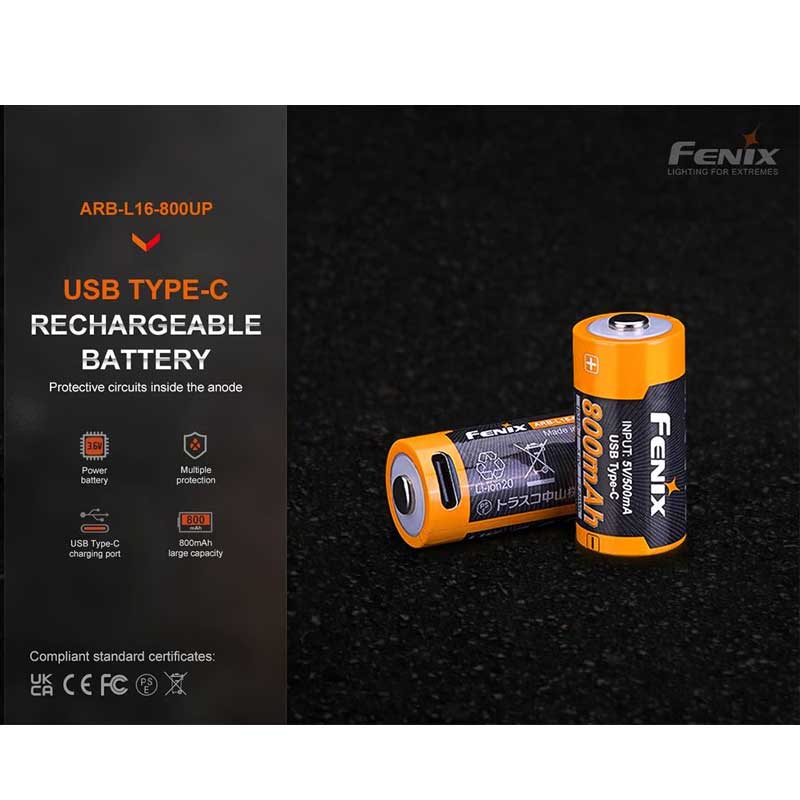 Зарядна батерия Fenix ARB-L16-800UP с изпъкнал плюс