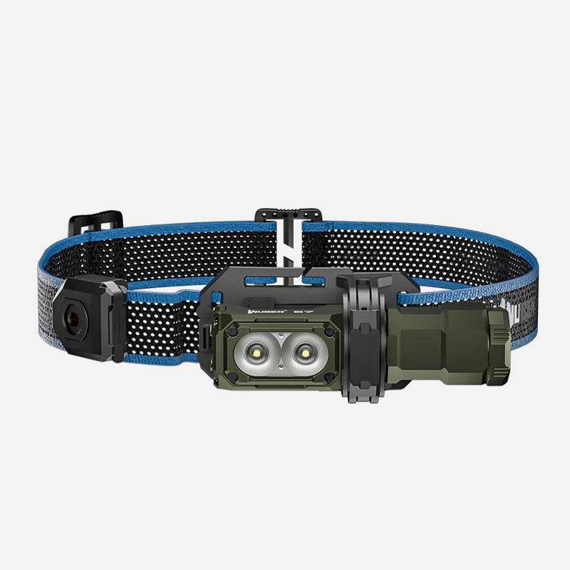 Челник Wuben E7 SET Headband Gesture Sensor Battery Extender 1800 Лумена Cool White 6500K Green