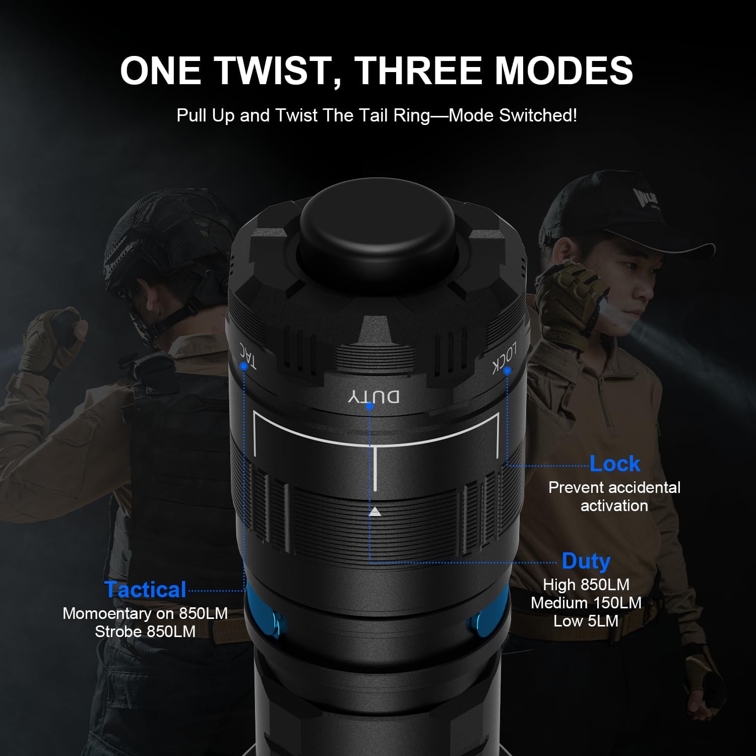 Wuben T4 Portable Tactical Flashlight black 03