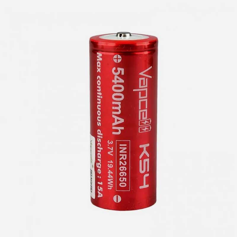 Charging battery VapcellK54 26650 5400mAh 15A with convex plus