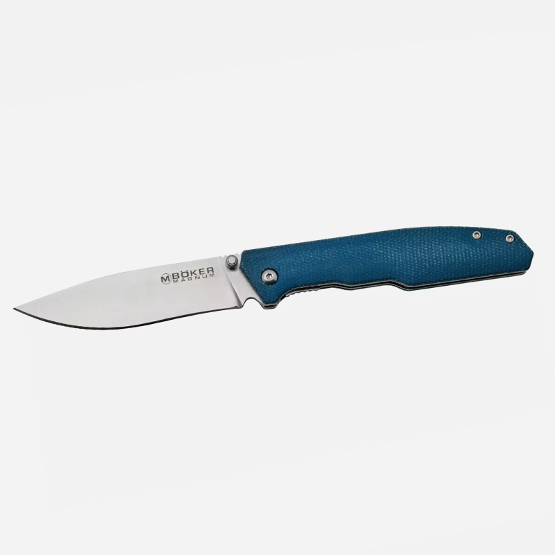 Нож Boker Magnum Deep Blue Canvas 440А Micarta