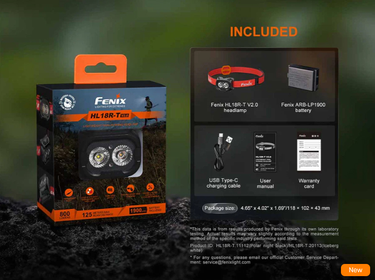 Челник Fenix HL18R-T V2.0 LED – бял 25