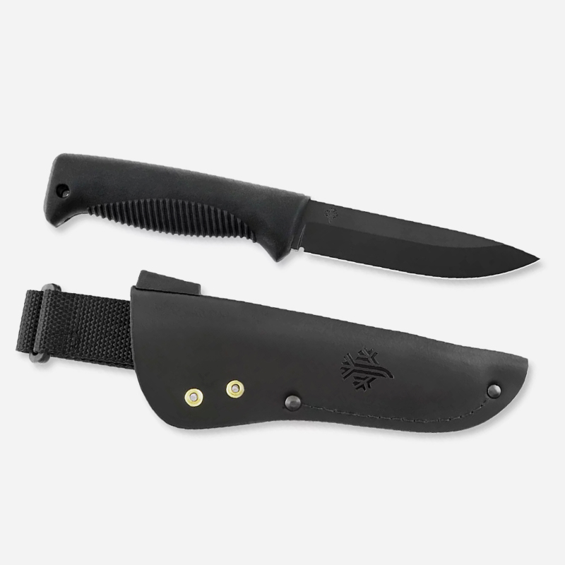 Нож Peltonen M07 Ranger Puukko 80CrV2 PTFE Teflon Black TPE Leather Sheath