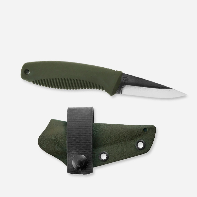 Нож Peltonen Knives Pikkusissi M23 puukko, 80CrV2 TPE Зелен Кайдекс