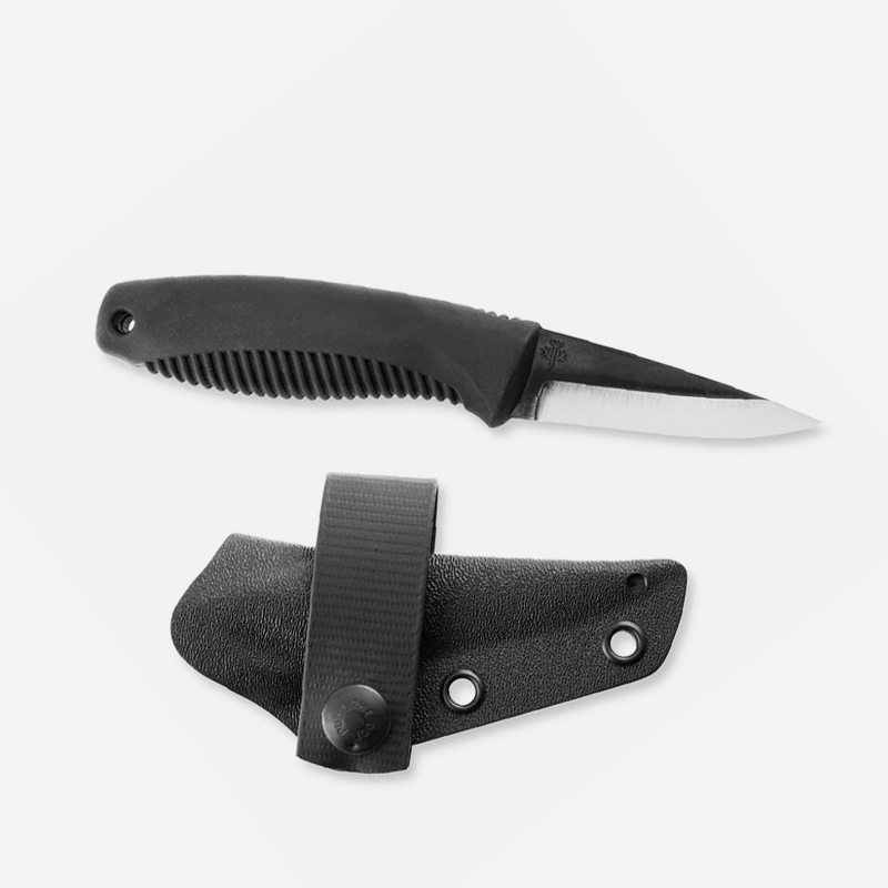 Нож Peltonen Knives Pikkusissi M23 puukko, 80CrV2 TPE Черен Кайдекс