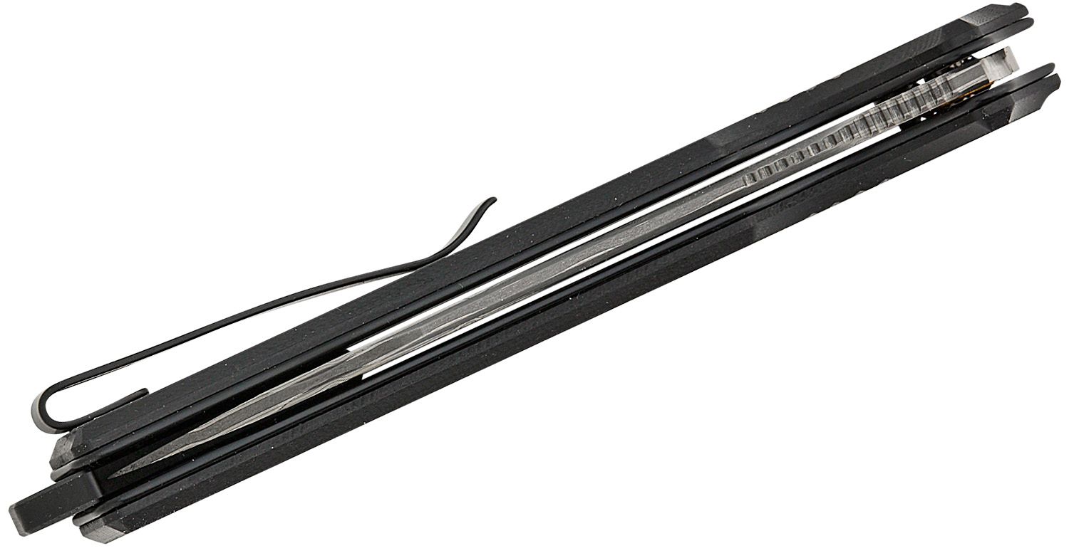 CIVIVI Neurohaptic Flipper & Button Lock Knife Carbon Fiber & G10 Handle Damascus 4