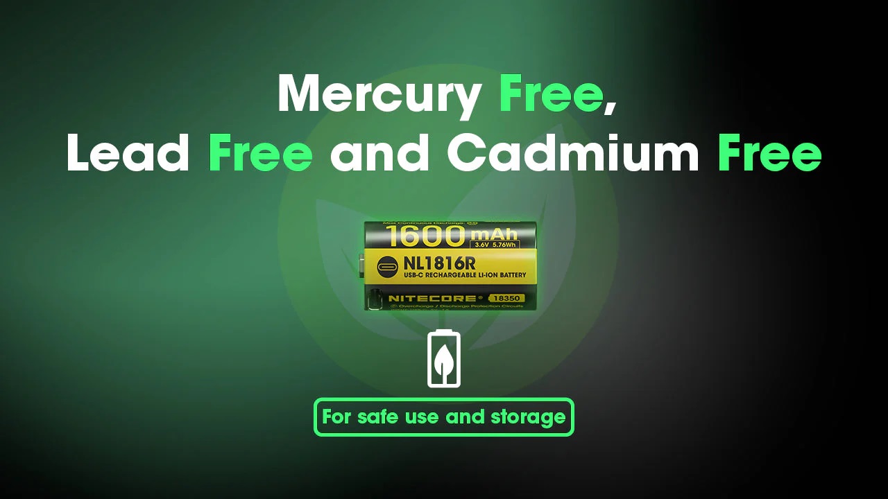 Акумулаторна Li-ion 18350 батерия с USB-C порт Nitecore NL1816R 17