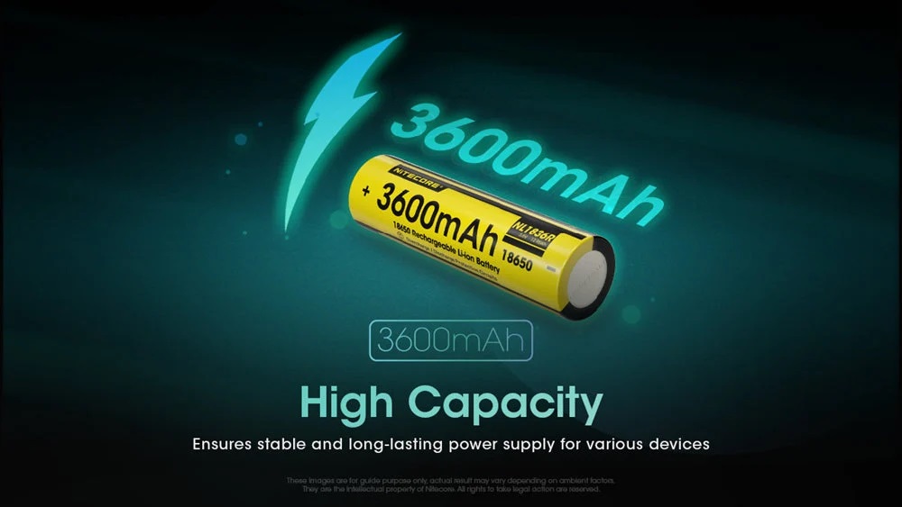 Акумулаторна Li-ion 18650 батерия с USB-C порт Nitecore NL1836R 13