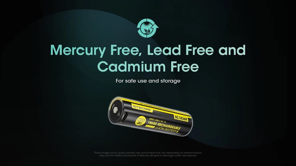 Акумулаторна Li-ion 18650 батерия с USB-C порт Nitecore NL1836R 19