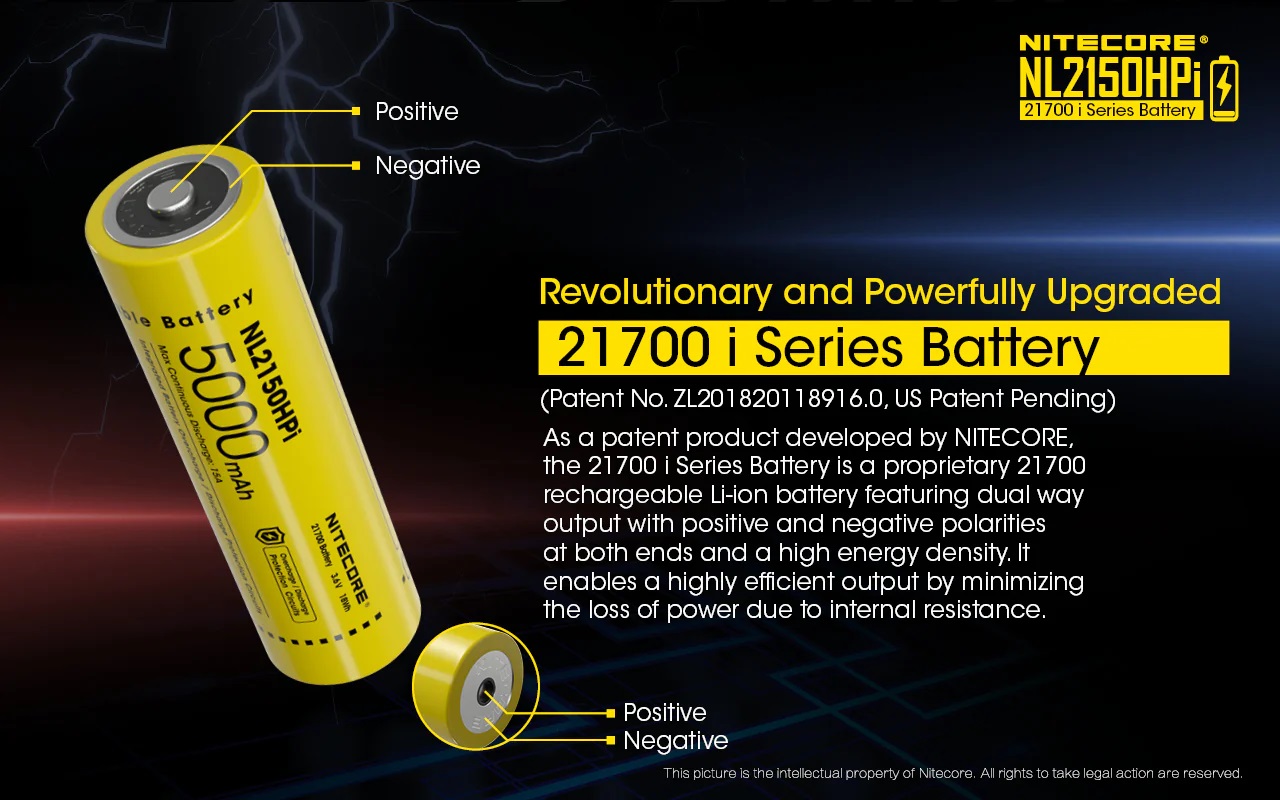 Акумулаторна Li-ion 21700 батерия Nitecore NL2150HPi 13