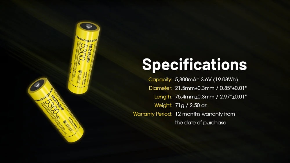 Акумулаторна Li-ion 21700 батерия Nitecore NL2153HP 21