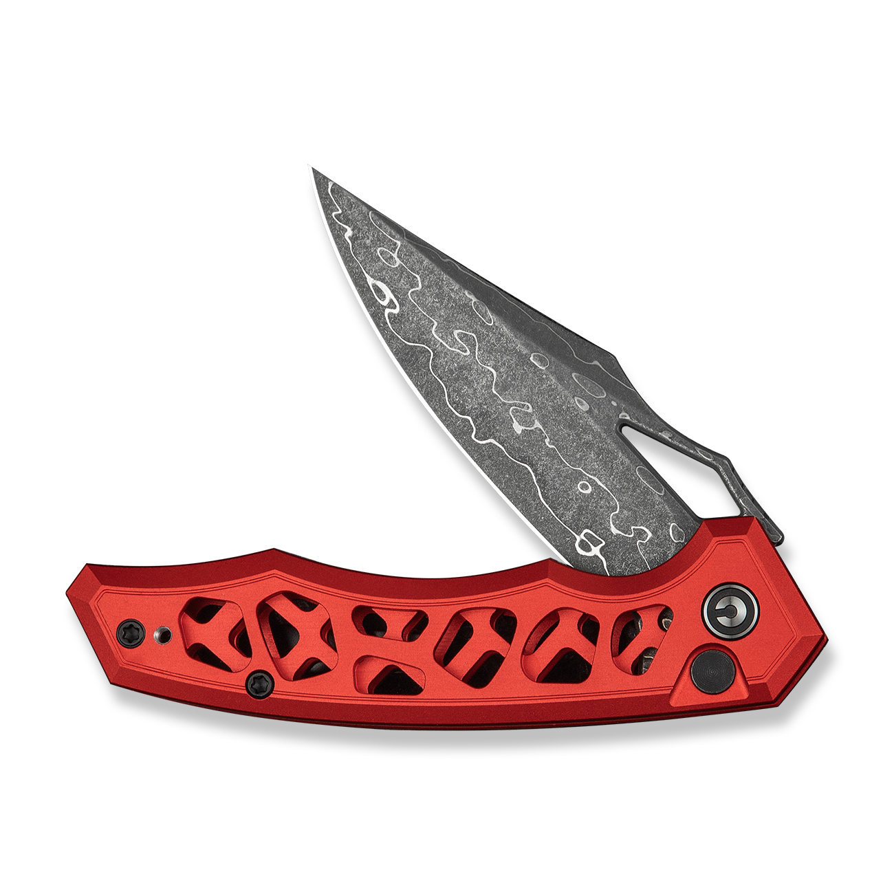 CIVIVI Anaaki Aluminum Red Damascus 3