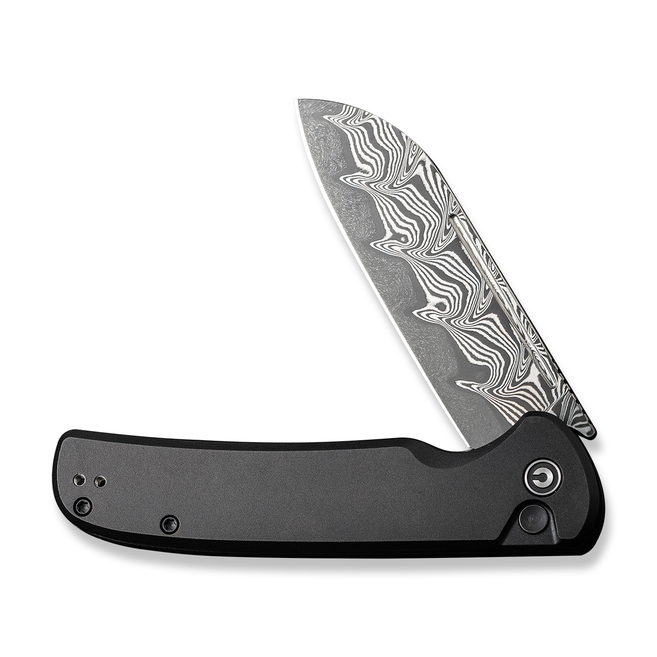 CIVIVI Chevalier II Black Aluminum Damascus 3