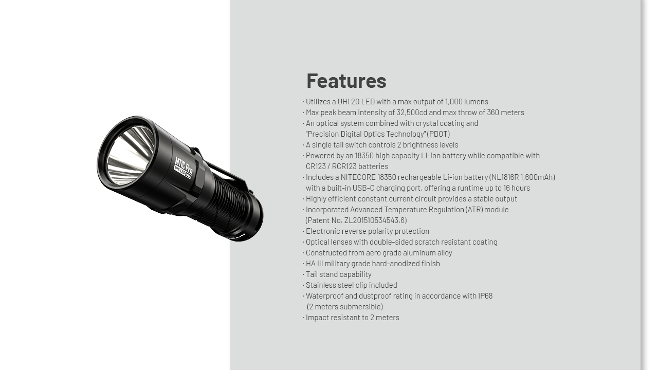Nitecore MT1C Pro 27
