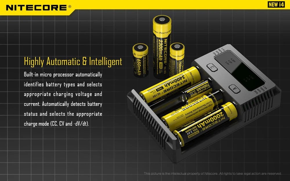 Зарядно Nitecore NEW i4 за четири батерии 16