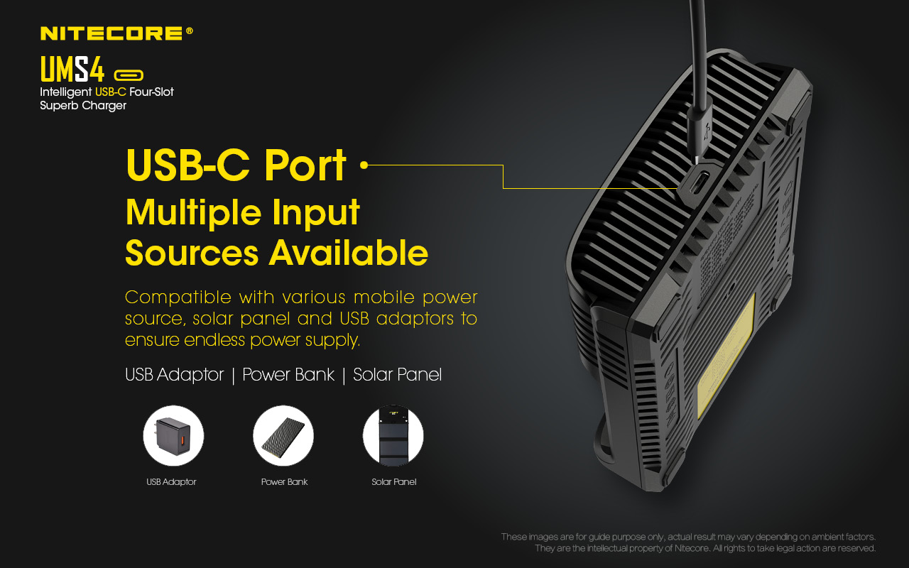 Зарядно Nitecore UMS4 за четири батерии 21