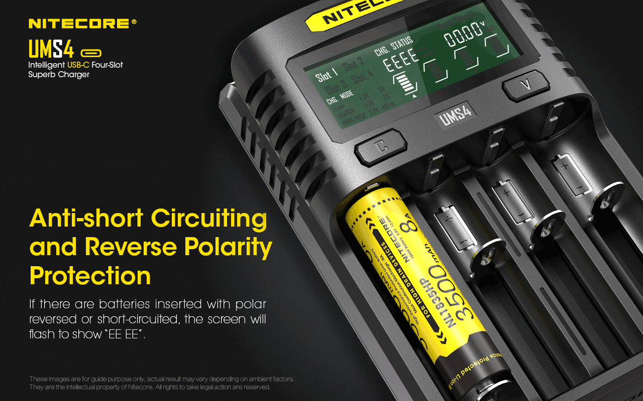 Зарядно Nitecore UMS4 за четири батерии 24