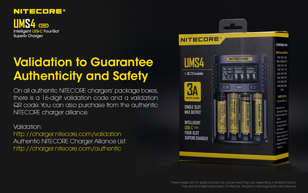 Зарядно Nitecore UMS4 за четири батерии 29