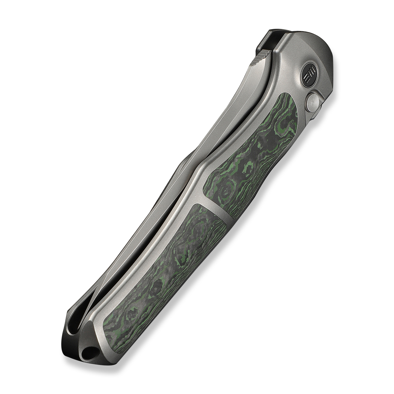 WEKNIFE 702XI Gray Titanium Jungle Wear Fat Carbon Fiber Inlay 6