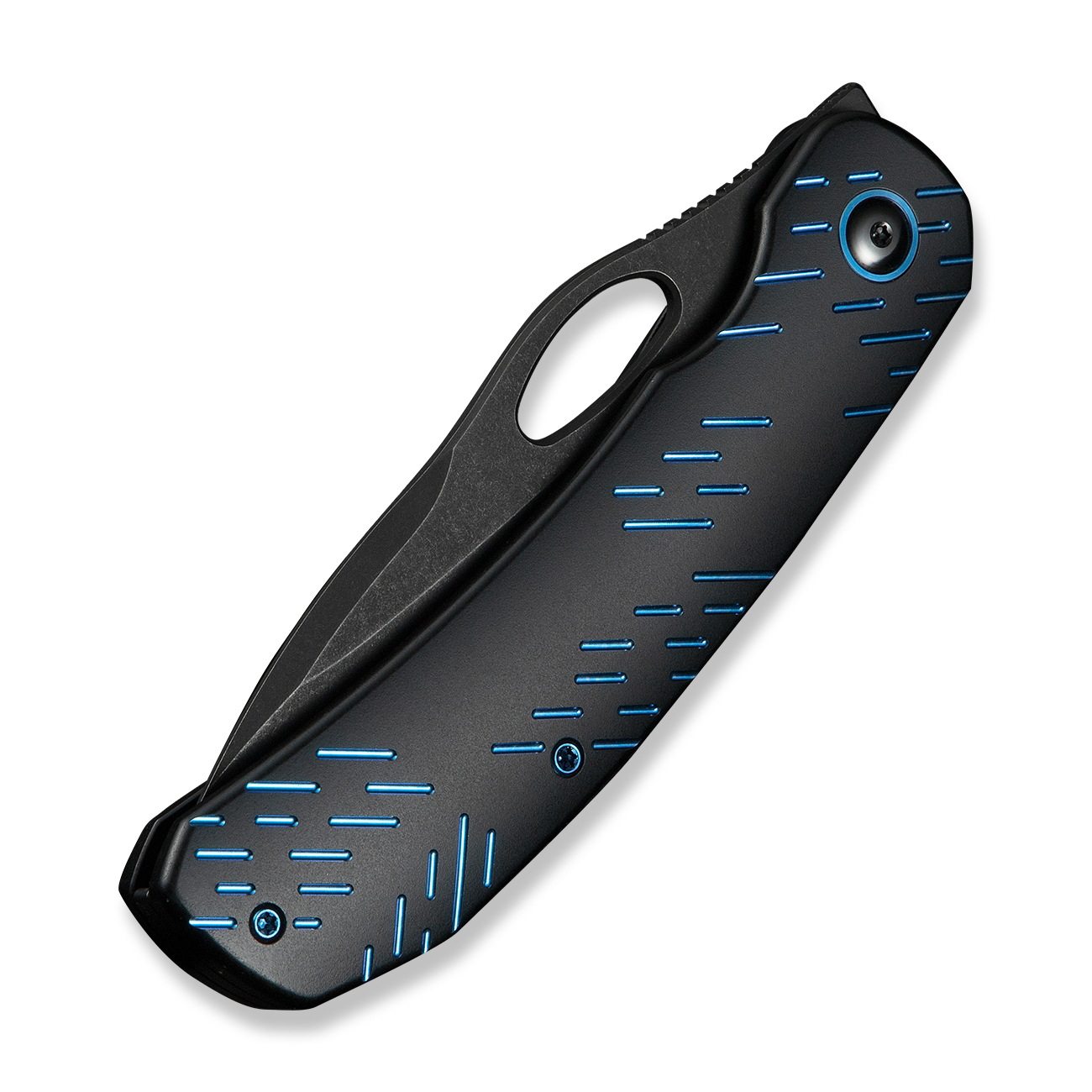 WEKNIFE Inmate Black Titanium With Blue Raindrops 6