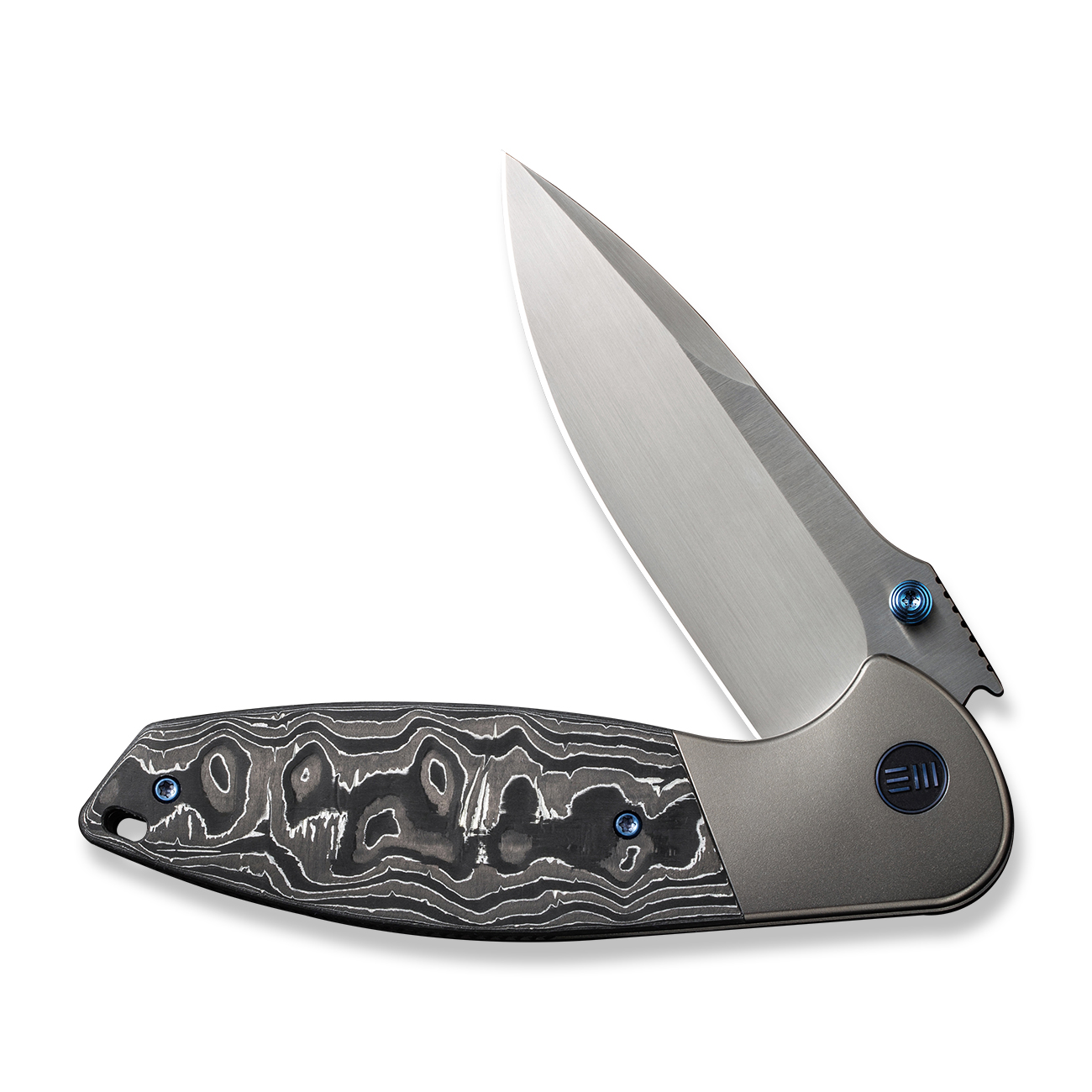 WEKNIFE Nitro OG Polished Bead Blasted Titanium & Aluminum Foil Carbon Fiber Inlay 3