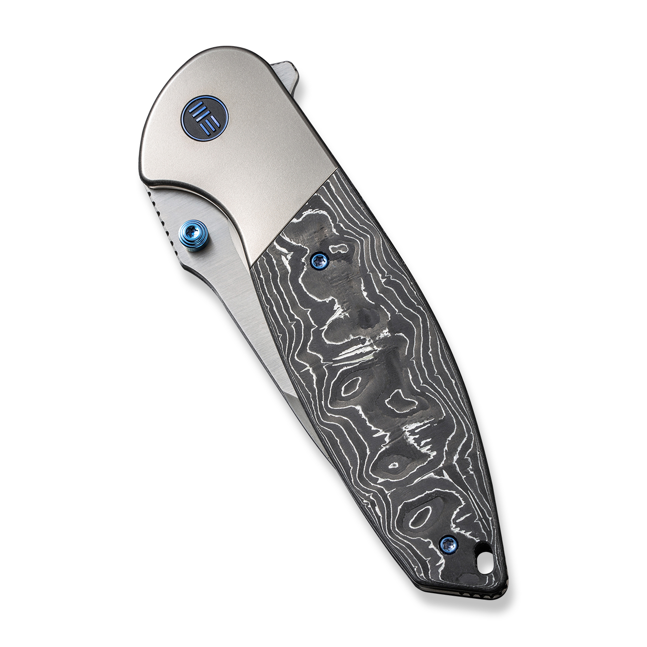 WEKNIFE Nitro OG Polished Bead Blasted Titanium & Aluminum Foil Carbon Fiber Inlay 4