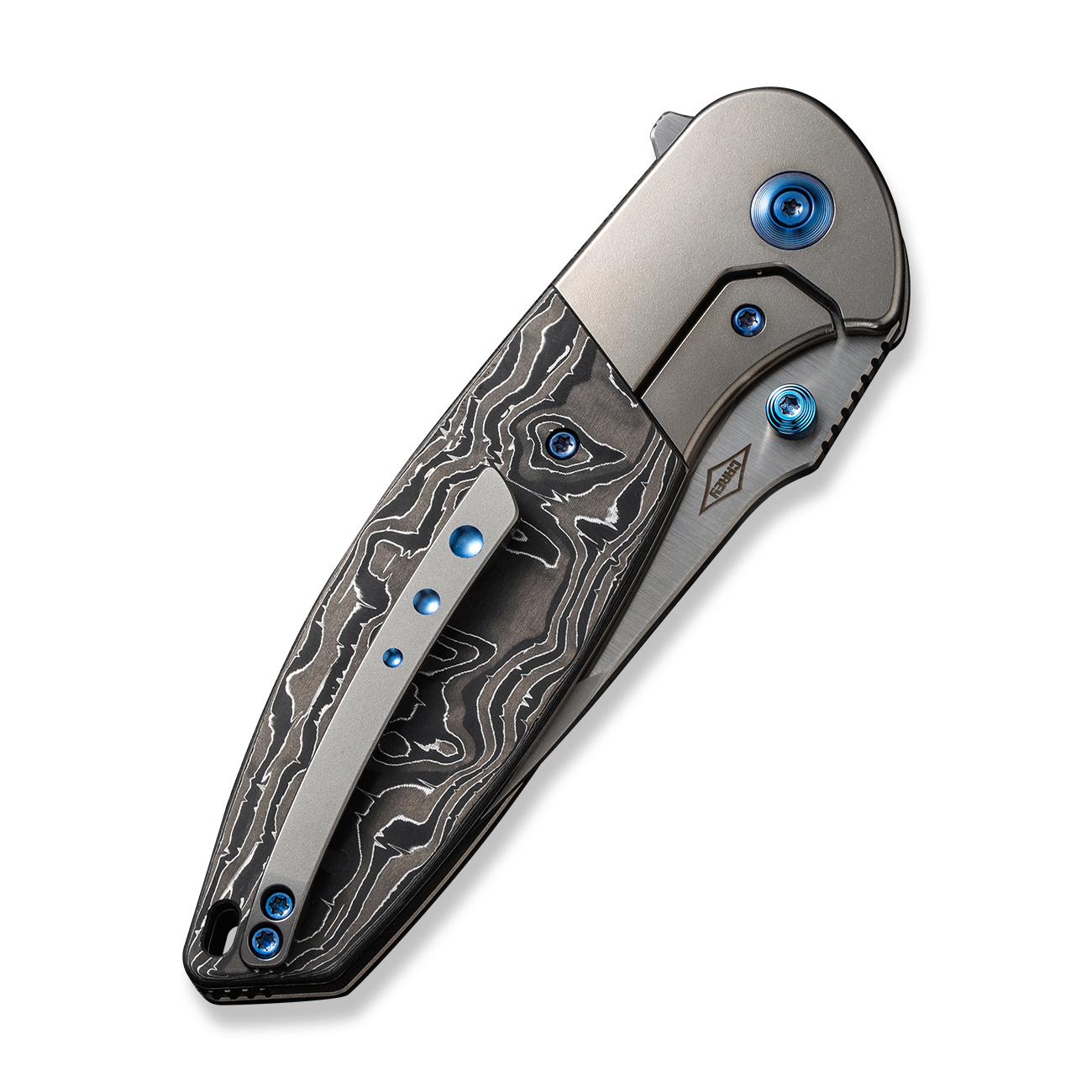 WEKNIFE Nitro OG Polished Bead Blasted Titanium & Aluminum Foil Carbon Fiber Inlay 5