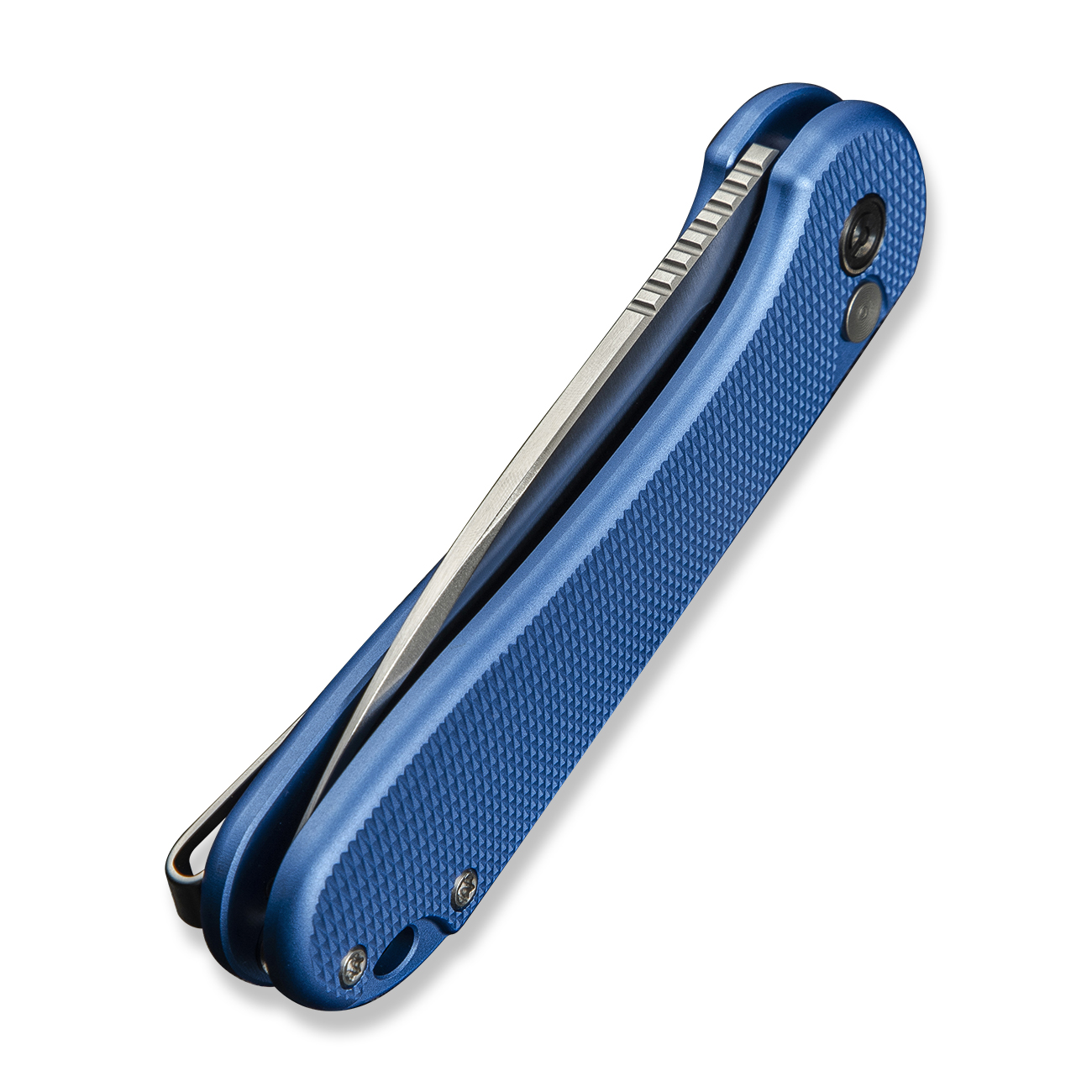 CIVIVI Button Lock Elementum II Diamond Patterned Blue Aluminum 6