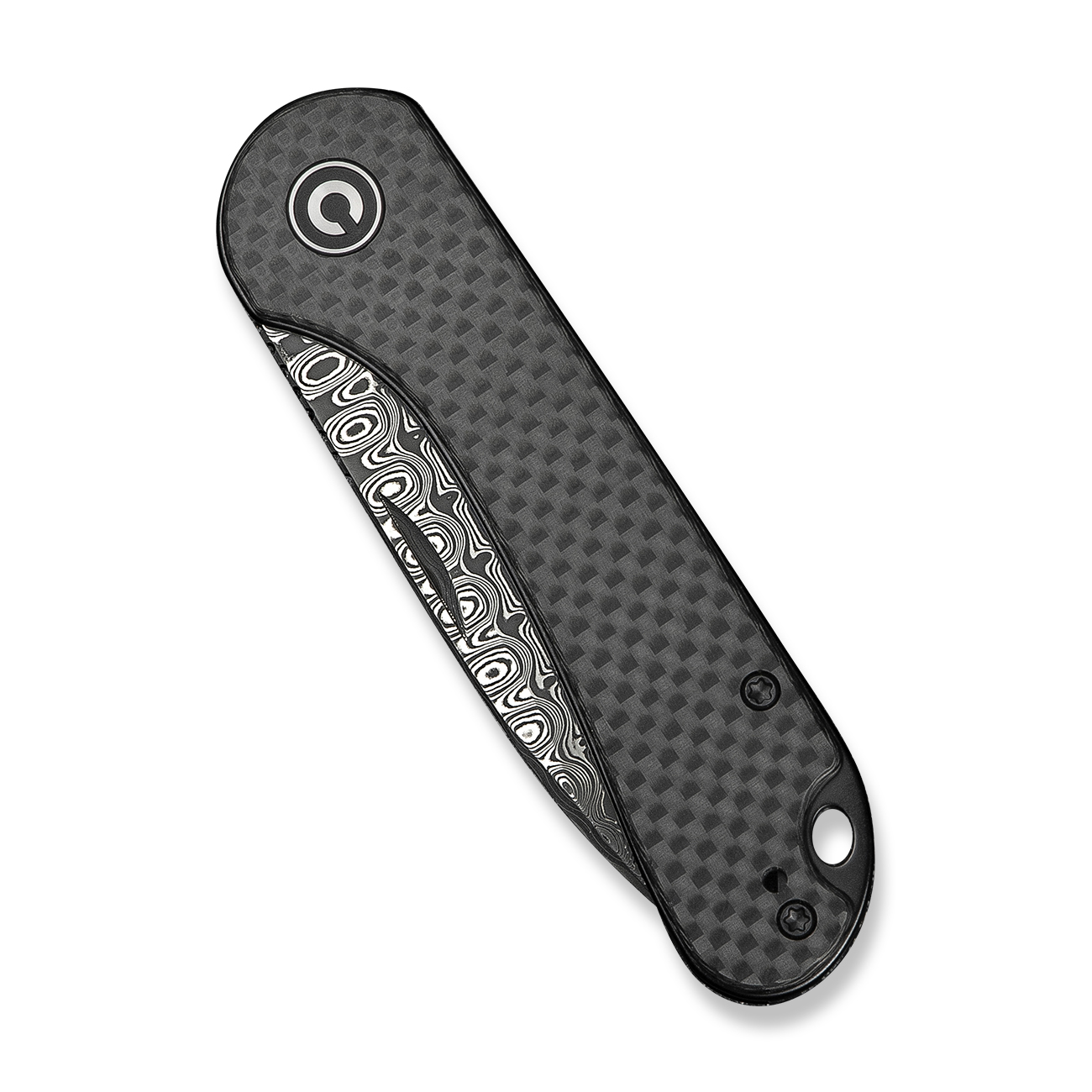 CIVIVI Elementum Slip Joint Twill Carbon Fiber Damascus 3