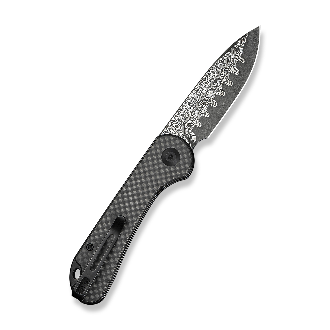 CIVIVI Elementum Slip Joint Twill Carbon Fiber Damascus 7