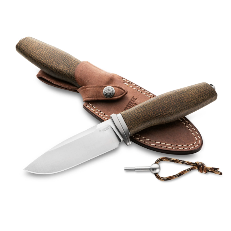 Нож LionSteel Acha M390 Micarta Green Burlap
