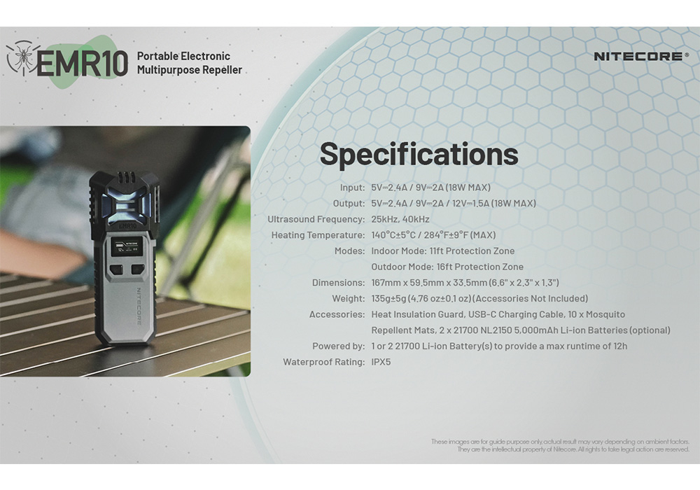 Nitecore EMR10 Rechargeable Mosquito Repeller 30