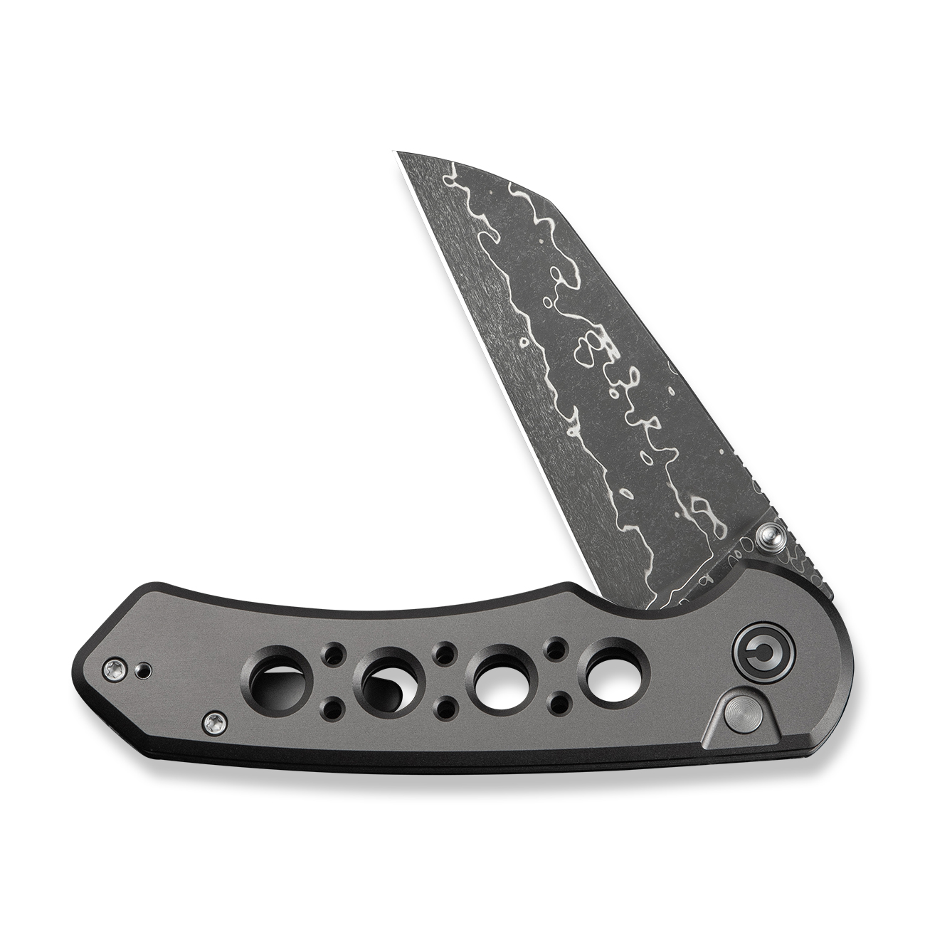 CIVIVI Pragma Prime Gray Aluminum Damascus 3