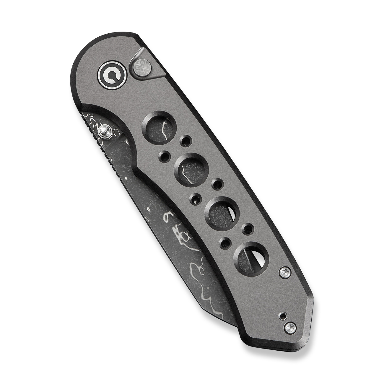 CIVIVI Pragma Prime Gray Aluminum Damascus 4