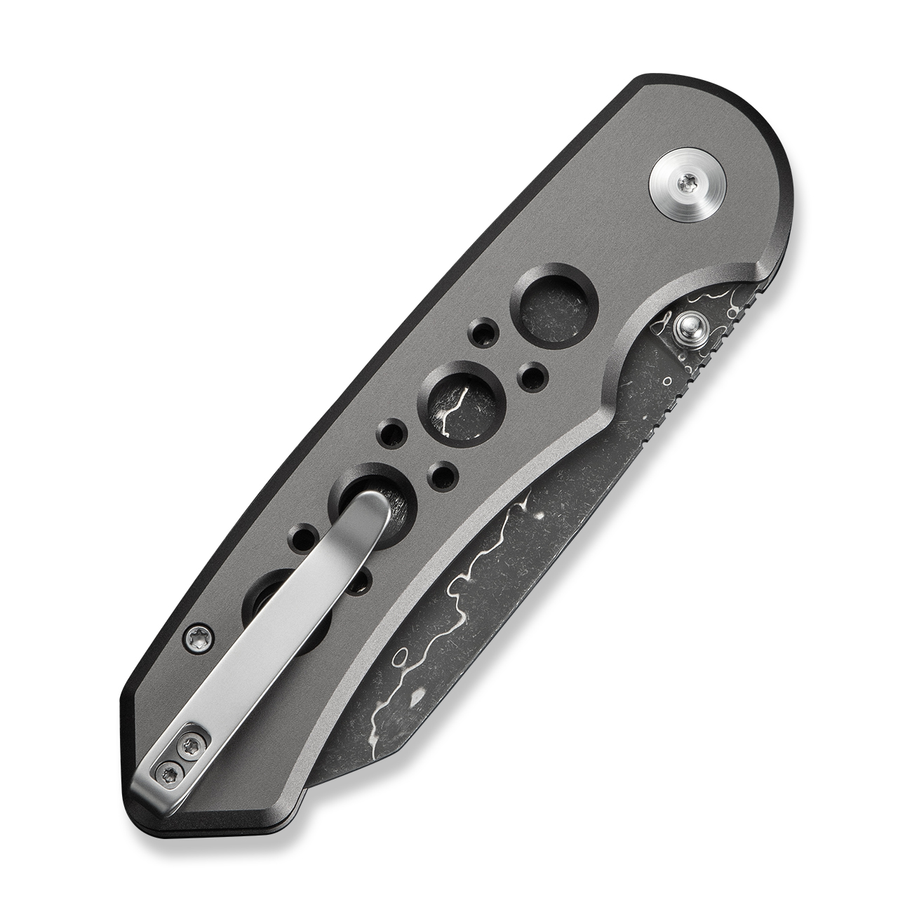 CIVIVI Pragma Prime Gray Aluminum Damascus 5