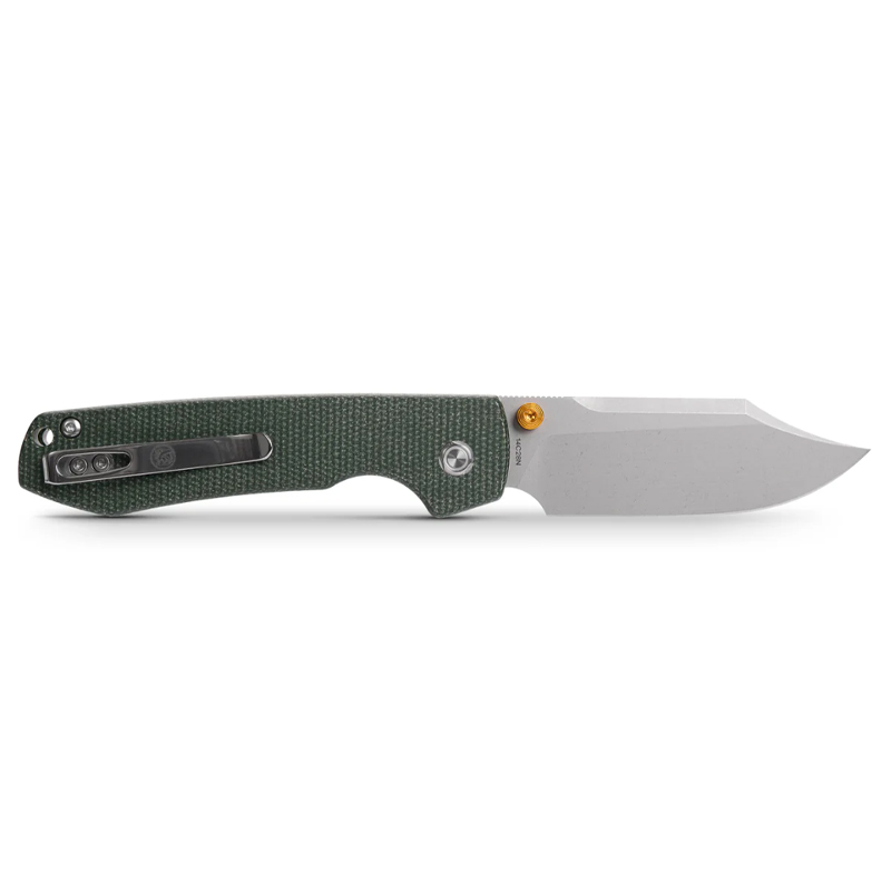 Vosteed Knives Raccoon 14C28N Green Stonewashed Bowie Blade 3