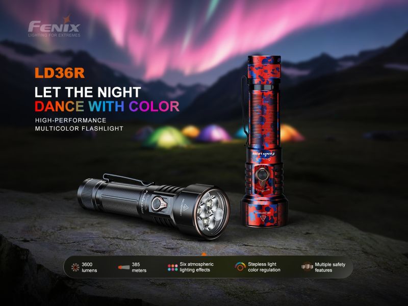 фенер Fenix LD36R LED Multicolor Flame Camo 10