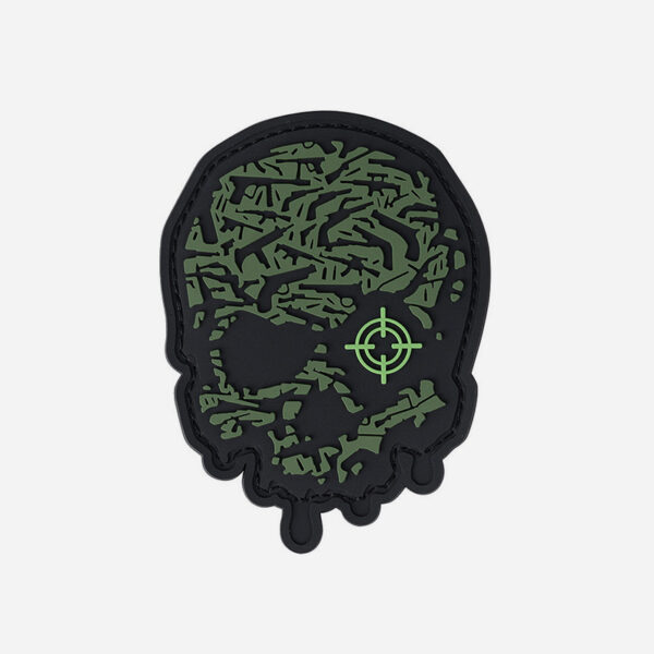 Patch 3D PVC Target eye skull green