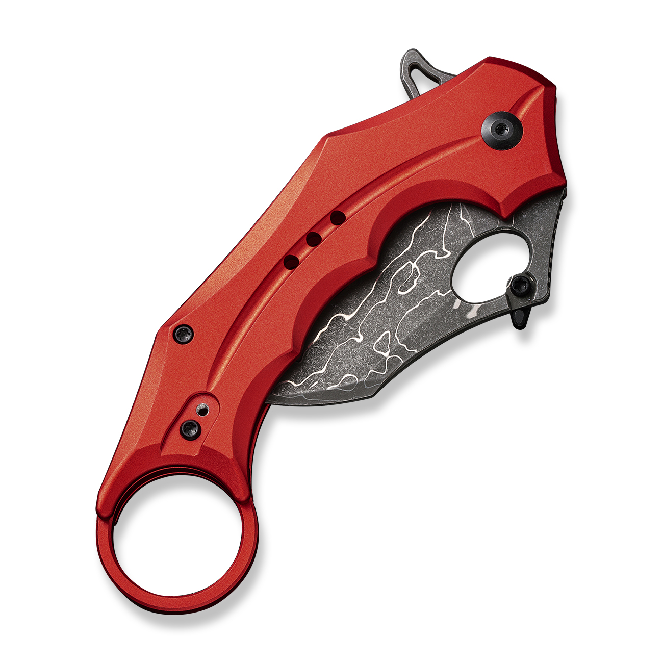 CIVIVI Incisor II Red Aluminum Damascus 5