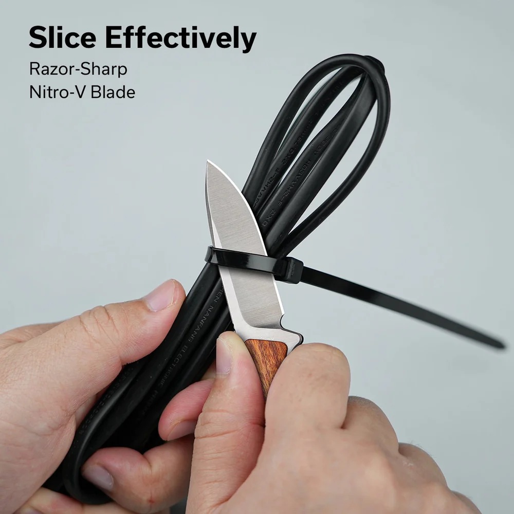 CIVIVI Mini Elementum Fixed Blade Guibourtia Wood 5