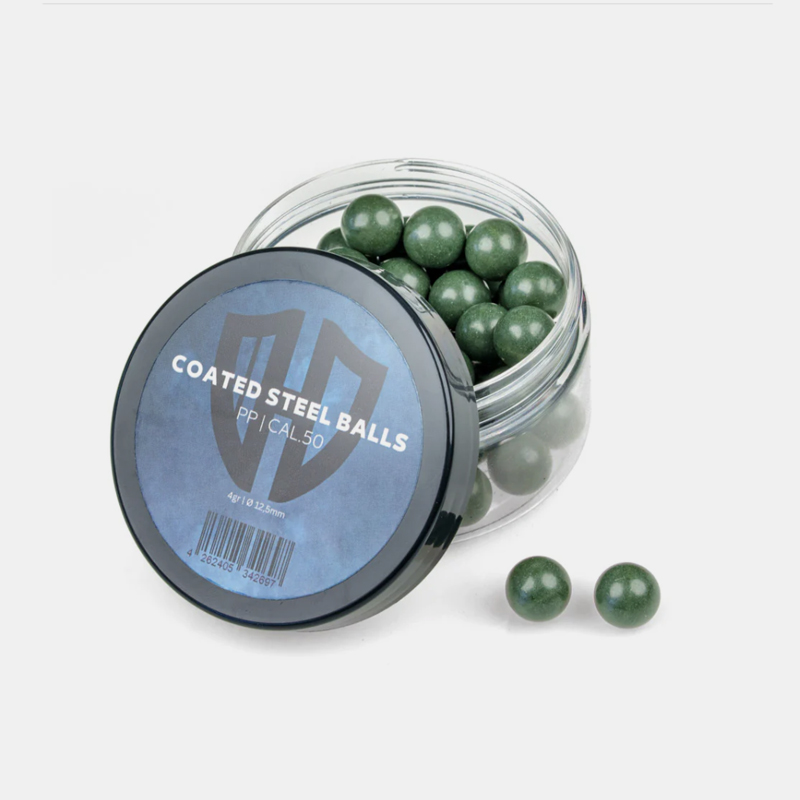 Стоманени топчета с гумено покритие Homedefence cal.50 4гр. HDR50 / HDP50 50бр Military Green